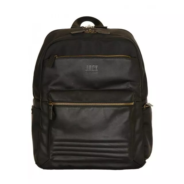 Jill-E Designs JACK Smart Leather Laptop Backpack (Black) (419408)- New 2