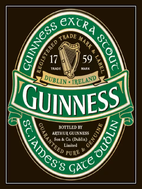 Guinness Ireland, retro vintage style metal sign/plaque man cave shed bar pub