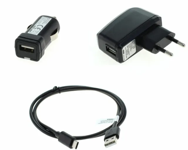 3in1 Set für Lenovo Moto Z Play USB KFZ Kabel Ladegerät Adapter Datenkabel