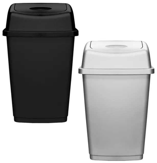 50L 50 Litre Large Plastic Swing Bin Flip Top Home Kitchen Rubbish Waste Dustbin