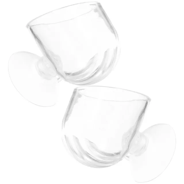 2 Stück Kristallglas Wasserpflanze Tasse Topf mit 2X Saugnäpfe für Aquarium