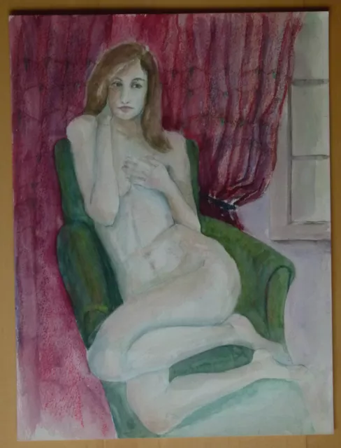 Interessantes Aktbild, Aquarell, signiert, 30 x 40 cm!