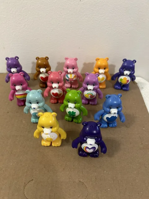 Vintage Care Bears TCFC PVC Figures Figurines Movable Arms Lot of 13