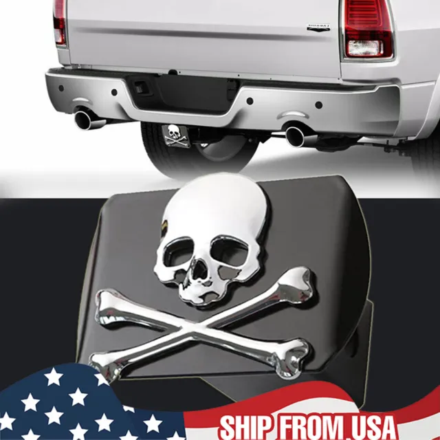 For Jeep Toyota Ford Dodge Chevy SKULL 2inch METAL Tow Hitch Receiver Plug Cover
