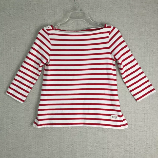 KATE SPADE Women’s Size XXS Top Broome Street Red & White Striped 3/4 Sleeve