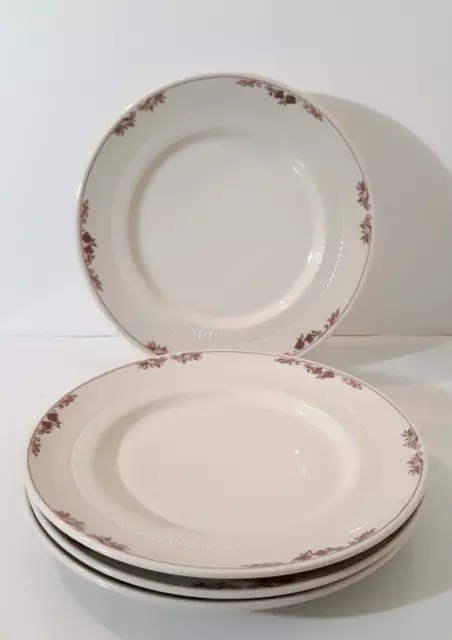 SYRACUSE CHINA Restaurant Ware Montlynn 9.75" Dinner Plate Vintage Set of 4
