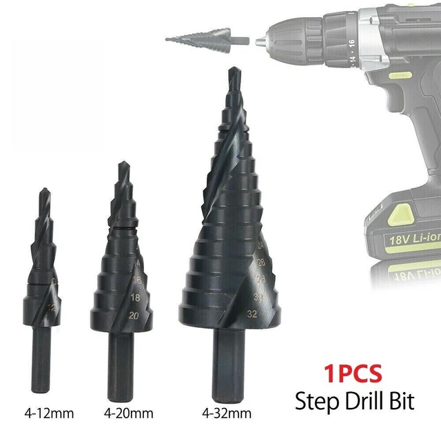 Foret Step Drill Bit Titane 4-12/20/32 bits Cône Foret Bit Neuf