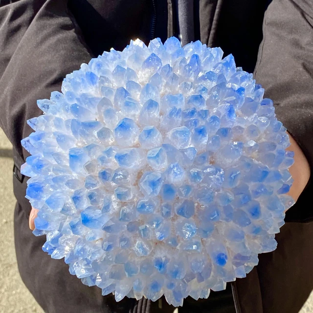 13LB  New sky blue Phantom Quartz Crystal Cluster Mineral Specimen Healing