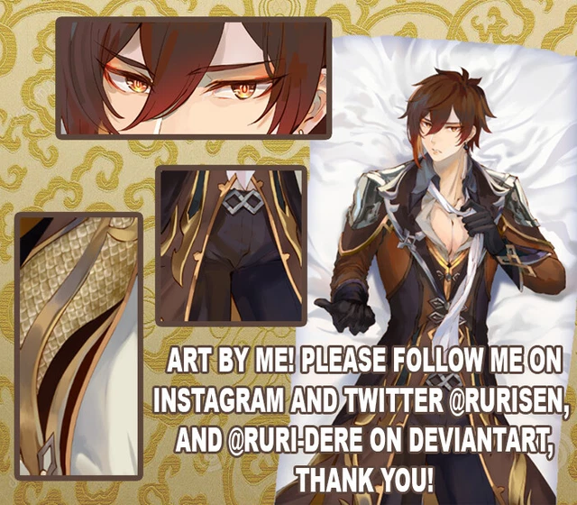 GENSHIN IMPACT ZHONGLI dakimakura Body Pillow 180x60cm 2 Way UP Tricot