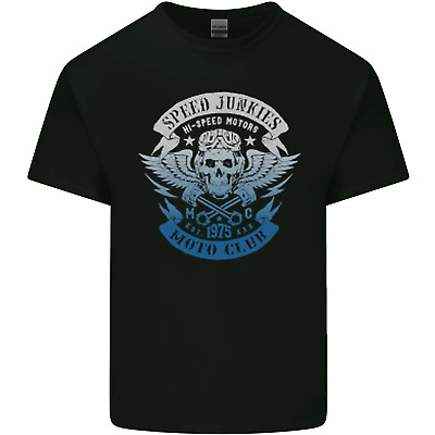 High SPEED Junkies Biker mortorcycle Da Uomo Cotone T-Shirt Tee Top