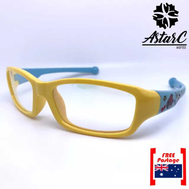 Yellow Blue Cycling UV Protect Clear Lens Eyeglasses Frame/TR90/Kids/Boys/Girls