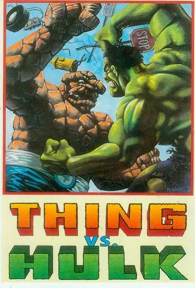 Marvel Comics Postcard: Thing vs. Hulk (Matt Wagner) (USA, 1992)