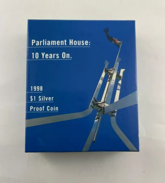 1998 Parliament House - 10 Years On - $1 Silver Proof Coin - RAM