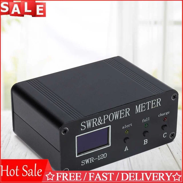 Misuratore di potenza SWR 1,8 MHz-50 MHz lega di alluminio 0,5 W-120 W con display digitale OLED