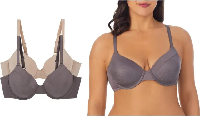 ELLEN TRACY 2-PACK Everyday T-Shirt Bra with Underwire Style 59405P2 $19.99  - PicClick