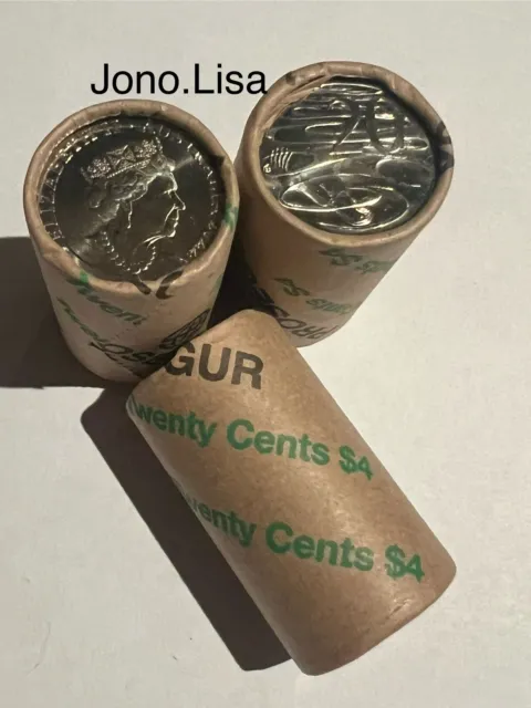 2022 Uncirculated 20c Coin Roll Contains 20x 20 Cent Coins in each roll