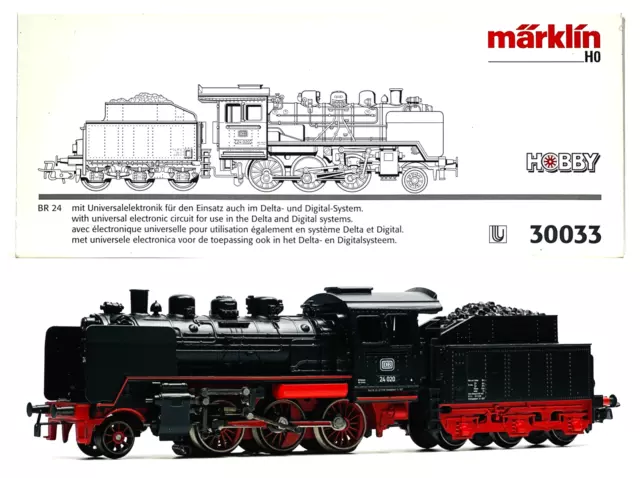 Marklin Ho Scale 30033 - Br 24 Black Steam Locomotive & Tender Digital 3 Rail