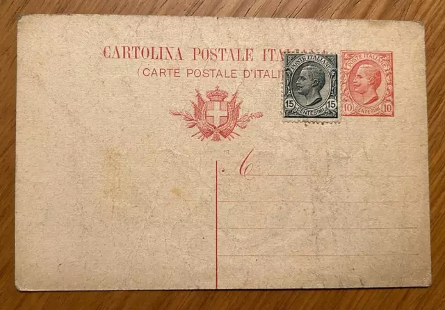 Cartolina Postale Italiana cent. 25 - Regno d'Italia 1800 - Originale nuova !