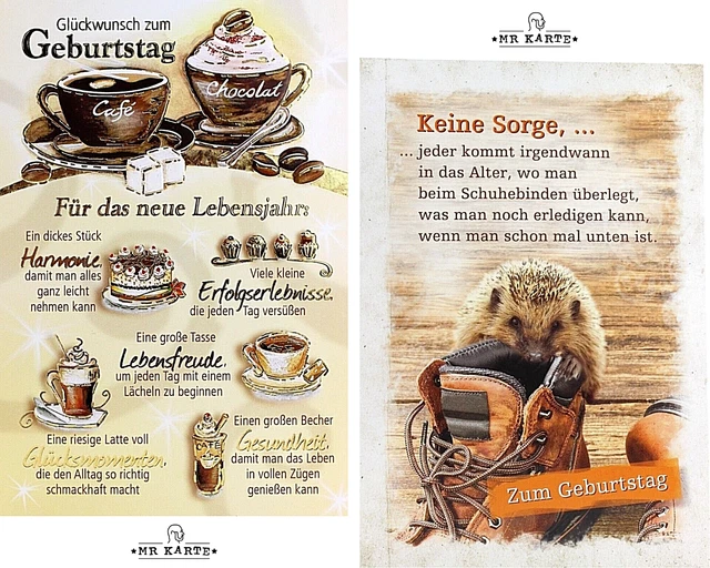 GEBURTSTAGSKARTE LUSTIGER SPRUCH Glückwunschkarte Geburtstag klassische