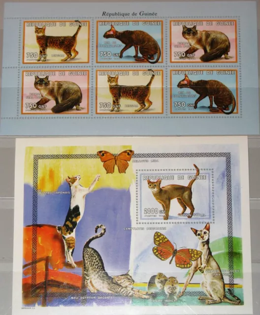 GUINEA 1999 Klb 2482-84 Block 599 Katzenrassen Katzen Cats Domestic Animals MNH