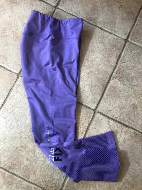 Pantalon de yoga coupé Beachbody violet stretch 21 jours fixe leggings sportifs maille