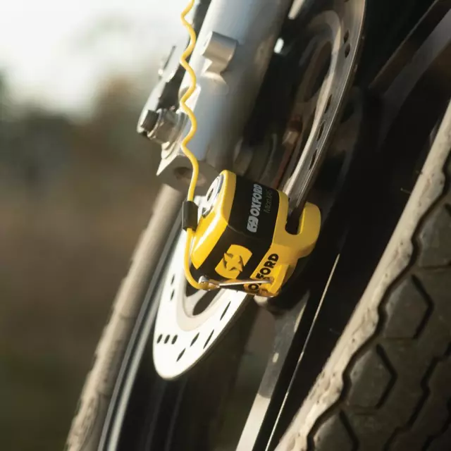 Oxford Scoot XA5 Motorrad Roller Sicherheit Alarm Scheibenschloss gelb 3