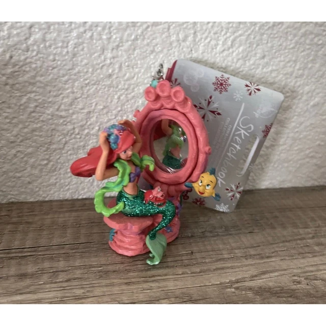 DISNEY THE LITTLE Mermaid Sketchbook Ornament 2022 Ariel Flounder