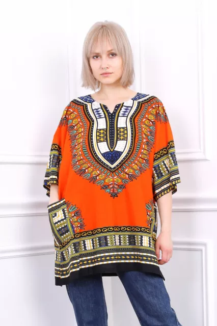 Abito da donna cotone caftano abito estivo dashiki camicia da spiaggia africana stampata top 2