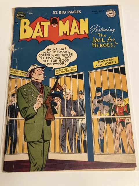 Batman #71 1952 DC Comics Bob Kane GOLDEN AGE Presents Great-Cover Detached