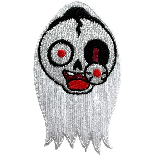Ghost Embroidered Patch Iron/Sew On Clothes Dress Halloween Spooky Badge 8x4.5cm - Foto 13