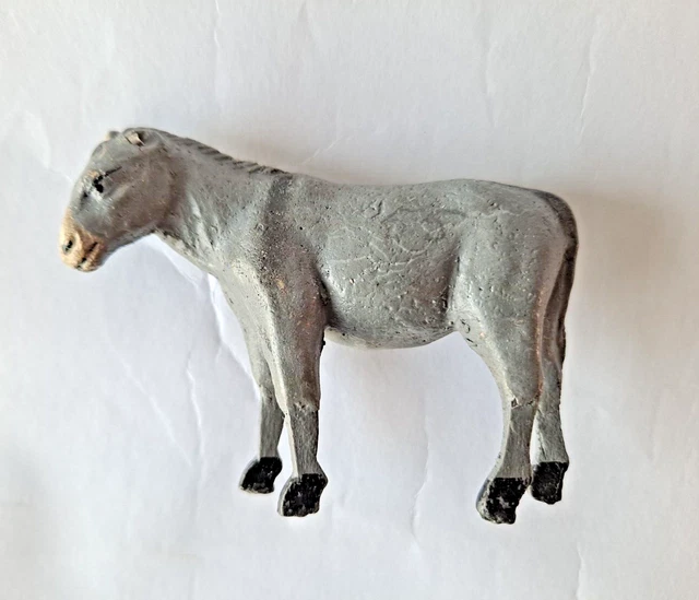 Ancien Santon De Crèche Devineau - Âne Et Bœuf - Taille 4 - Occasion