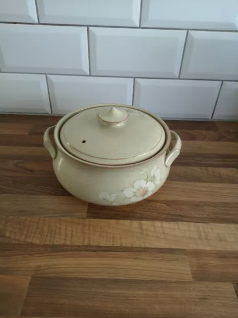 Denby Daybreak Vintage Casserole Dish Pointy Lid Two Handles D5
