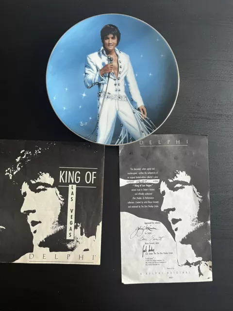 Elvis Presley Collector's Plate King of Las Vegas #2 Delphi 1991 Limited Edition