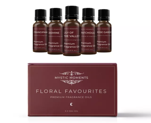 Mystic Moments Floral Favorito Aceite Perfumado Regalo Starter Paquete 5 X 10ml