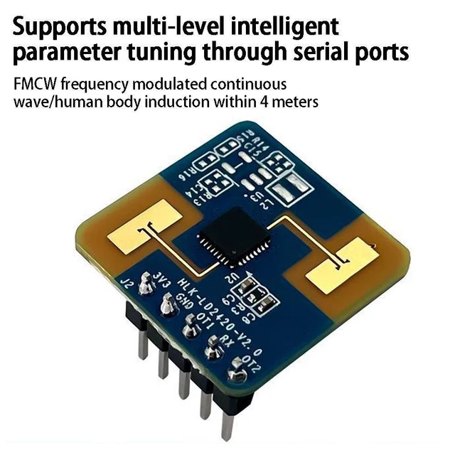 1x HLK-LD2420 24G mm Wave FMCW Human Presence Status Module Radar Sensor V7P2