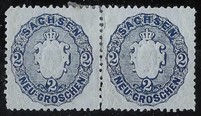 SACHSEN 1863; 2 x MiNr. 17b ; 2 Ngr.; BPP BEFUND; ungebraucht