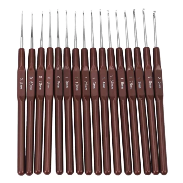 16pcs ABS Handle Crochet Hooks Handle Knitting Needles Set Crochetings and5779