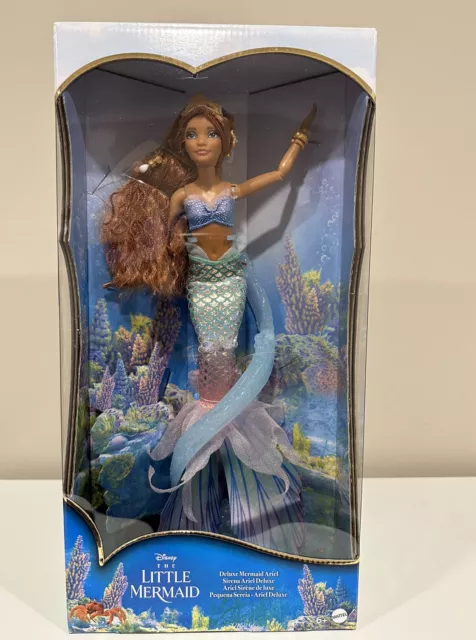 DISNEY THE LITTLE Mermaid Deluxe Mermaid Ariel Doll with Iridescent ...