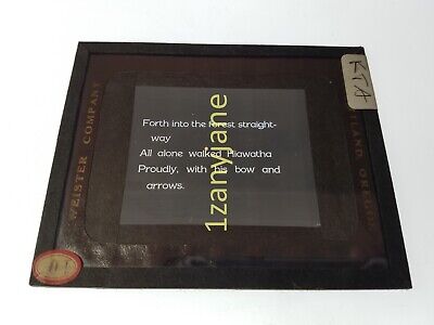 KTA HISTORIC Magic Lantern GLASS Slide FORTH INTO THE FOREST STRAIGHTWAY