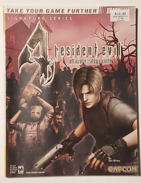 Guía oficial de estrategia de juegos de Resident Evil 4 Brady con póster adjunto