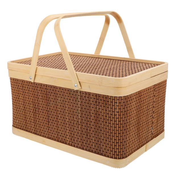 Yarlung Confezione da 3 cestini per il pane in finto rattan, 30 cm, in vimini sintetico, per servire cibo, esposizione, verdure, cucina di casa, ristorante, all'aperto, marrone, rettangolari