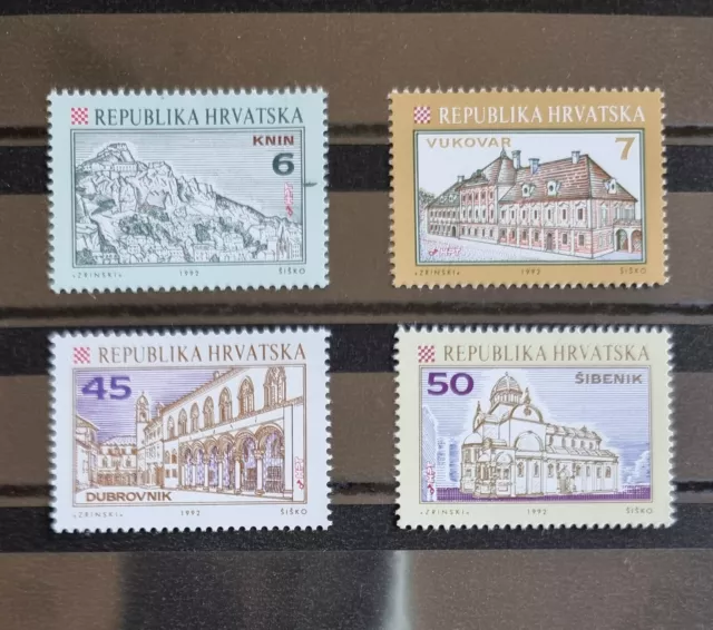 Croacia 1992, conjunto de sellos, montado sin montar o nunca montado - como nuevo