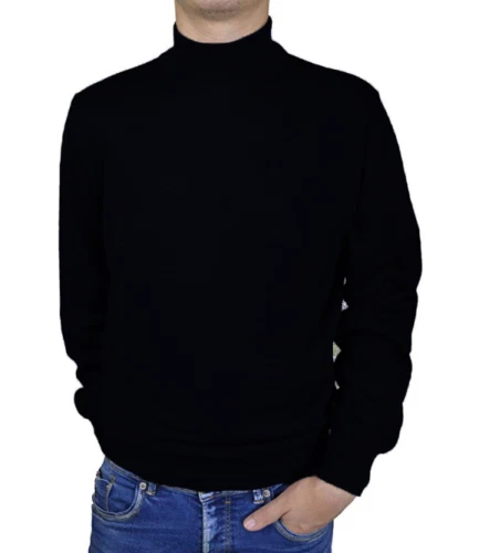 Maglia Mezzo Collo Alto Da Uomo Dolcevita Slim Pullover Dolcevita Maglione MNT-