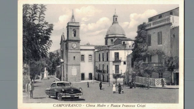 Caltanissetta Campofranco Chiesa Madre e piazza, auto   F. piccolo non spedita