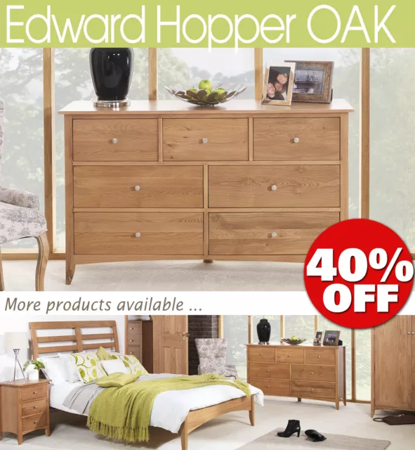 EDWARD HOPPER Oak Furniture, bedside table, chest of drawers, wardrobe ASSEMBLED