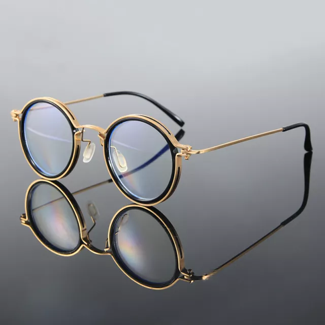 Retro Round Anti Blue Light Reading Glasses Men Women Presbyopia Metal Frame