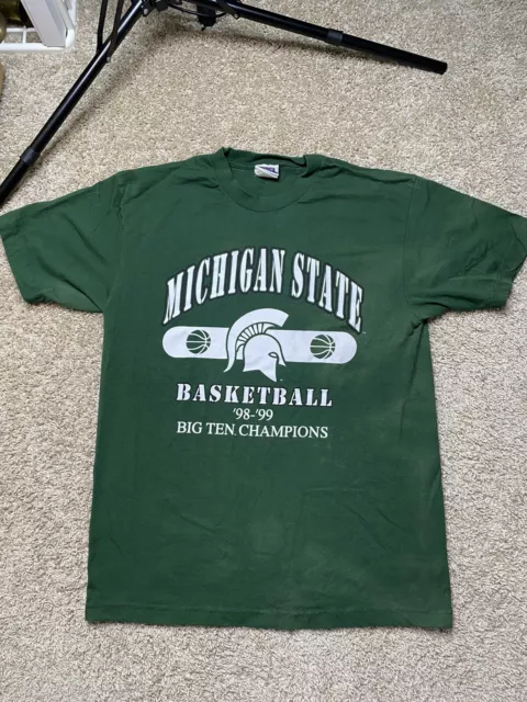 Vintage 90s  Michigan State Basketball 1998-99 Big Ten Champion T Shirt large