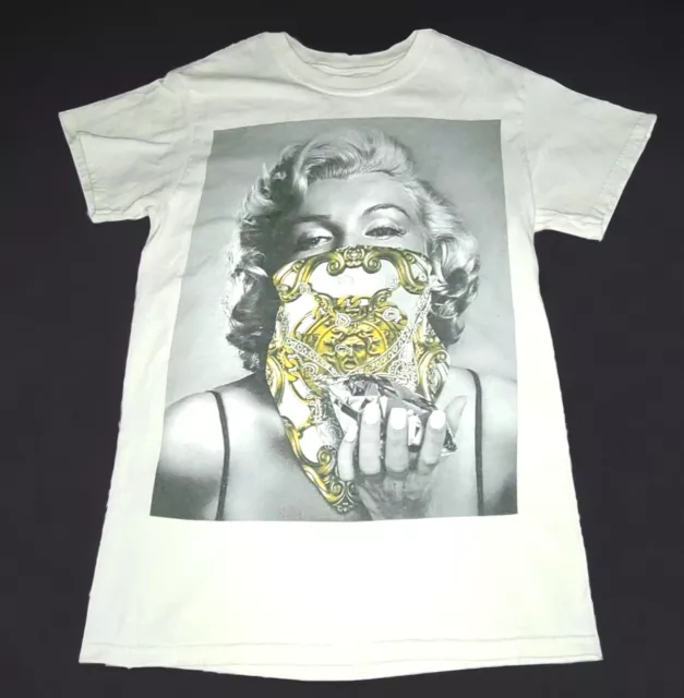 Vtg Popular Poisn Marilyn Monroe Graphics White Unisex Adult Small T-Shirt