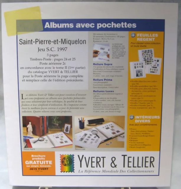 Yvert et Tellier - JEU ST PIERRE et MIQUELON S.C. 1997 (Avec Pochettes)