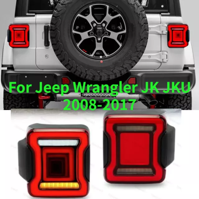 Feu arrière LED pour Jeep Wrangler JK JKU 2008-2017 Feux clignotants séquentiels